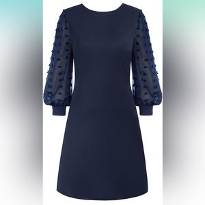 Hanna Nikole Plus Size Swiss Dot Elegant Knee Length A Line Cocktail Dress